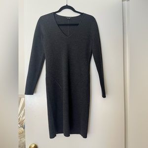 Theory Wool Talli Evian Dress in Charcoal Grey